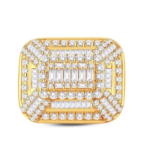 10 Karat All Yellow Gold 2.15 Carat Diamonds Classic Men's Ring-0325410-ALY