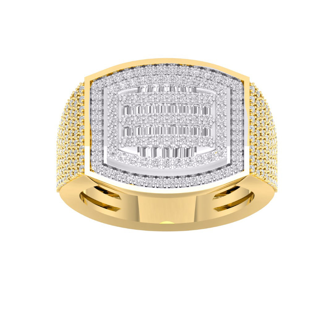 10 Karat Yellow Gold 1.00 Carat Diamonds Classic Men's Ring-0327007-YG