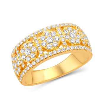 10 Karat All Yellow Gold 1.15 Carat Diamonds Designer Men's Band-0625347-ALY