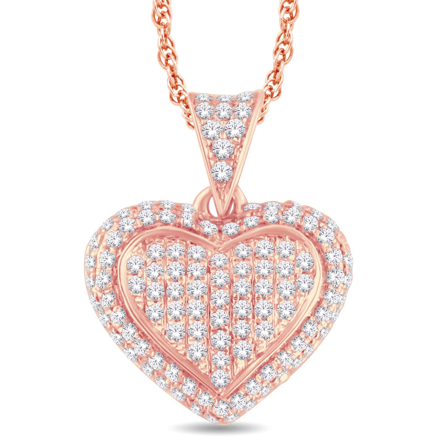 10 Karat Rose Gold 0.25 Carat Diamonds Heart Pendant-0825132-RG