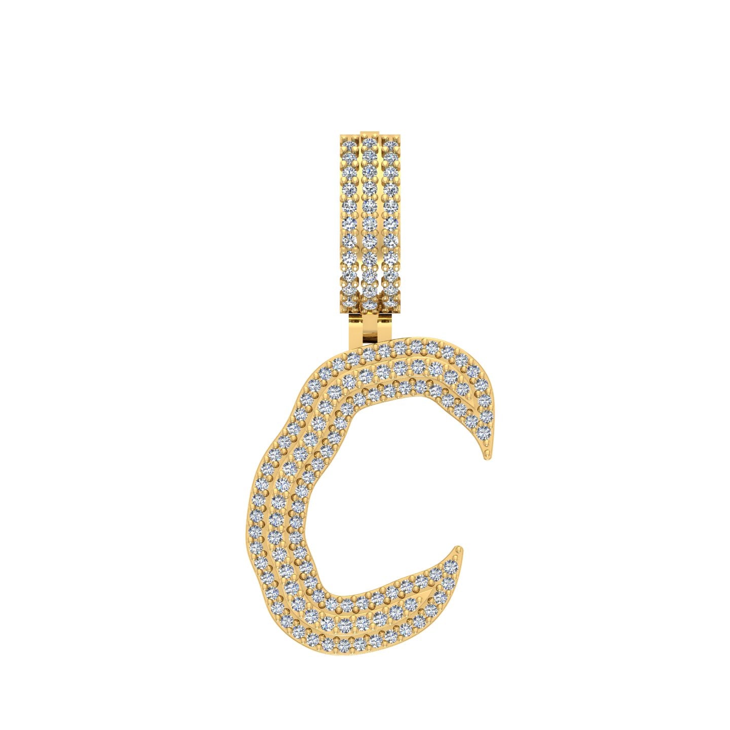 10 Karat Yellow Gold 0.82 Carat Diamonds Initial (C) Pendant-0830027-YG