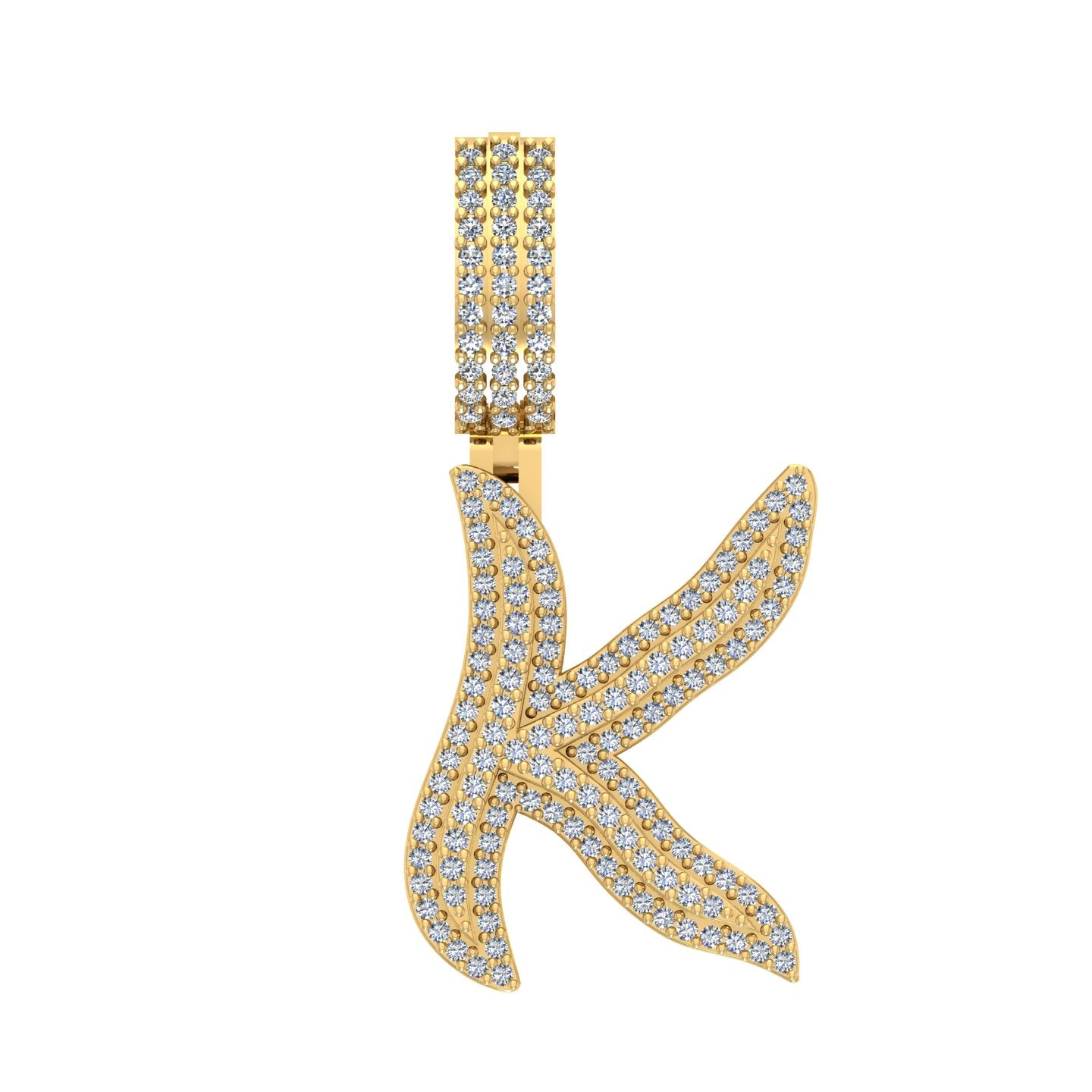 10 Karat Yellow Gold 0.90 Carat Diamonds Initial (K) Pendant-0830036-YG