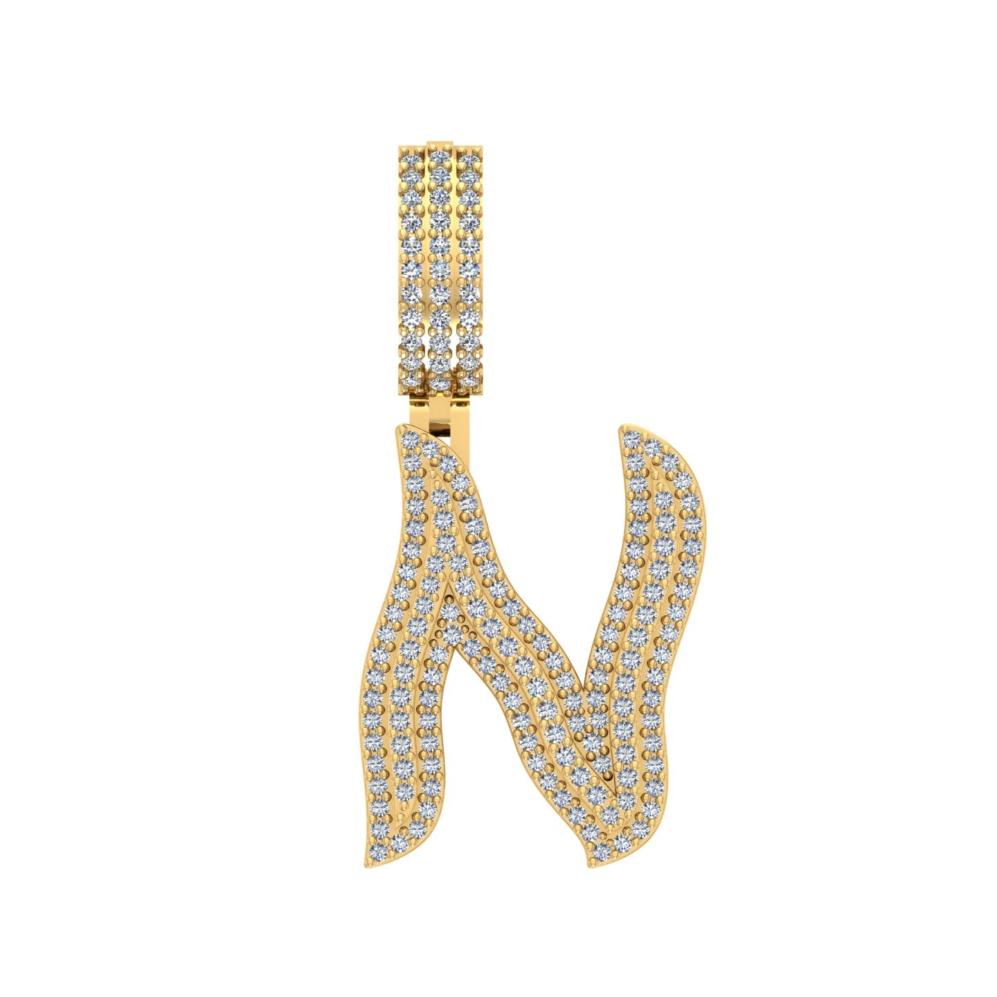 10 Karat Yellow Gold 1.02 Carat Diamonds Initial (N) Pendant-0830038-YG