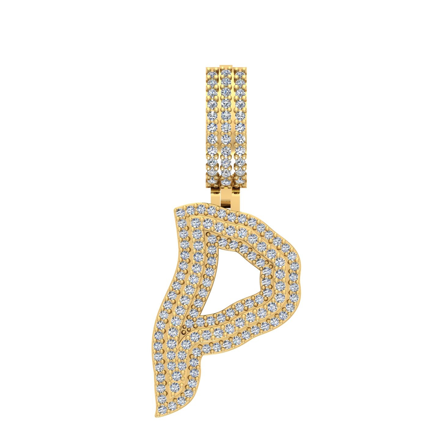 10 Karat Yellow Gold 0.90 Carat Diamonds Initial (P) Pendant-0830039-YG
