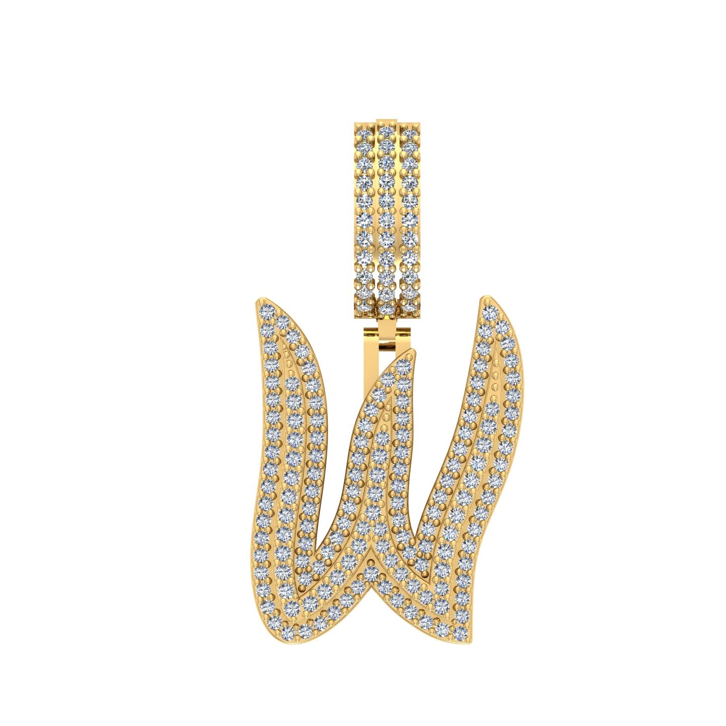 10 Karat Yellow Gold 1.00 Carat Diamonds Initial (W) Pendant-0830043-YG