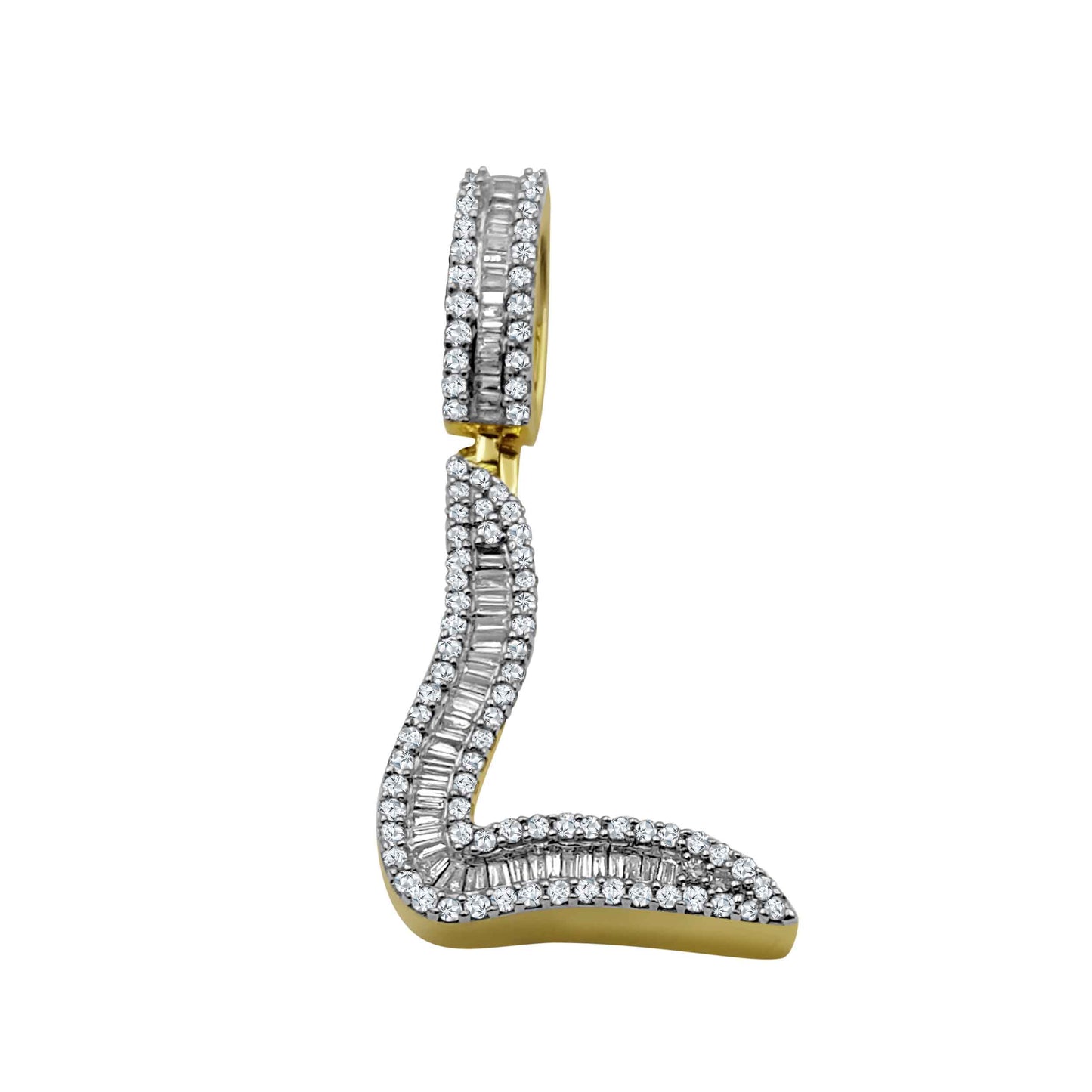 10 Karat Yellow Gold 0.76 Carat Diamonds Initial (L) Pendant-0830054-YG