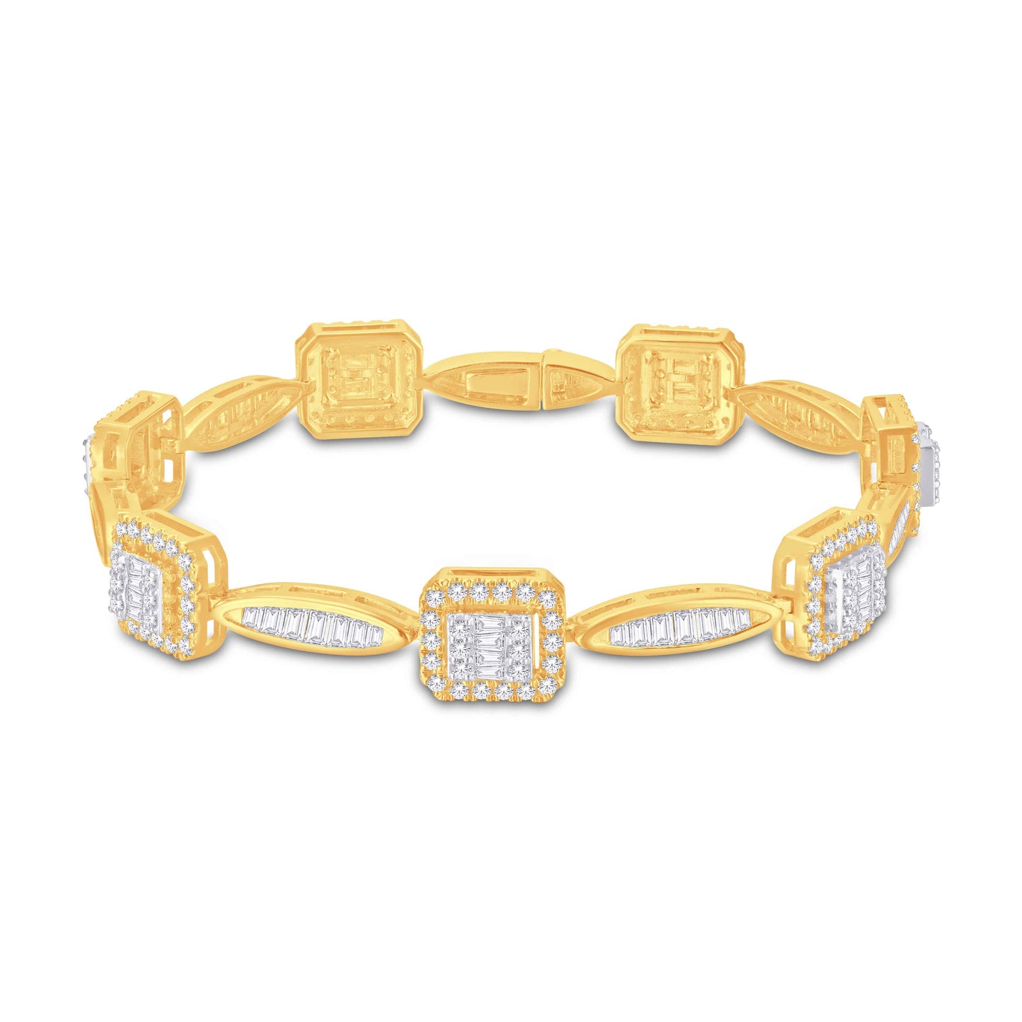 10 Karat Two-Tone (Yellow and White) Gold 3.15 Carat Diamonds Designer link Ladies Bracelet-1225860-YW