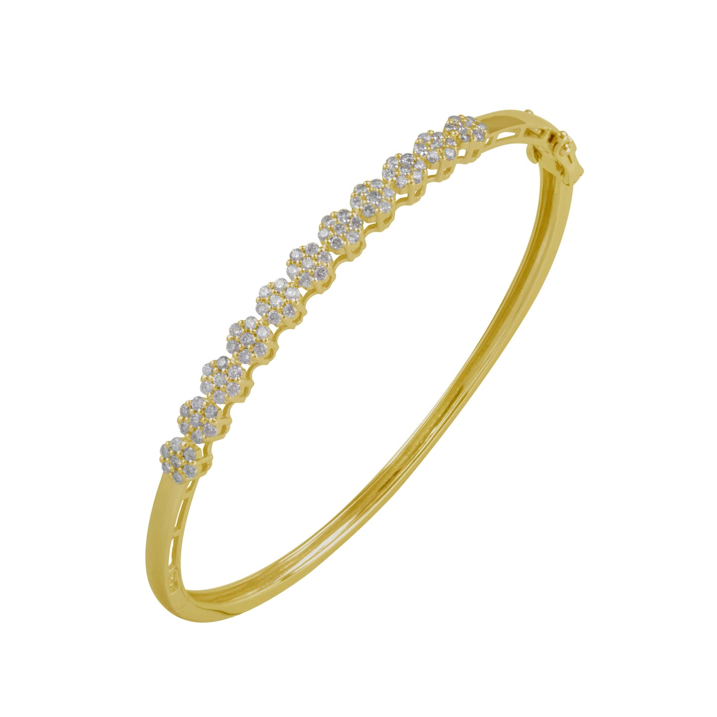 10 Karat All Yellow Gold 1.00 Carat Diamonds Flower Endless Luster Bangle-1325058-ALY