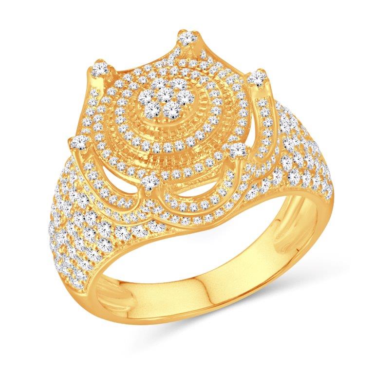 10 Karat All Yellow Gold 2.24 Carat Diamonds Round Men's Ring-0326054-ALY