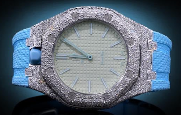 AP X SWATCH SKY BLUE WITH DIAMOND BEZEL