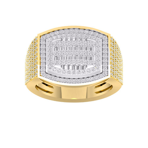 10 Karat Yellow Gold 1.00 Carat Diamonds Classic Men's Ring-0327007-YG