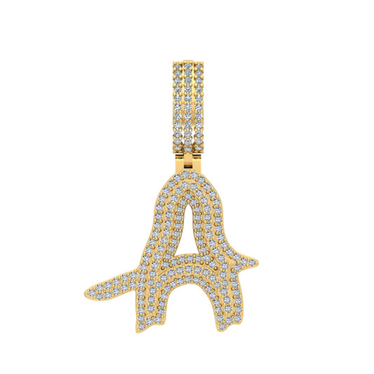 10 Karat Yellow Gold 1.05 Carat Diamonds Initial (A) Pendant-0830035-YG