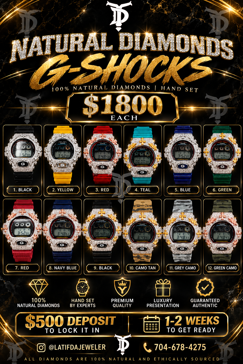 Cross Style G shock NATURAL DIAMONDS
