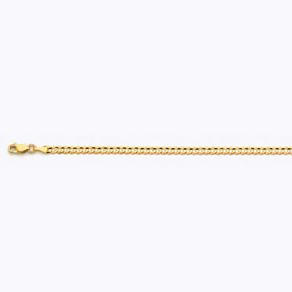 10K 3.5MM YELLOW GOLD SOLID CURB 16" CHAIN NECKLACE (AVAILABLE IN LENGTHS 7" - 30")