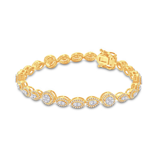 10 Karat Two-Tone (Yellow and White) Gold 2.00 Carat Diamonds Fancy Statement Ladies Bracelet-1225849-YW