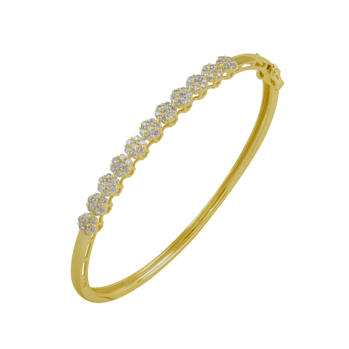 10 Karat All Yellow Gold 1.00 Carat Diamonds Flower Endless Luster Bangle-1325058-ALY