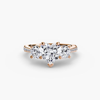 Three-Stone with Pavé Band