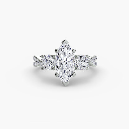 Three-Stone with Pavé Band 2