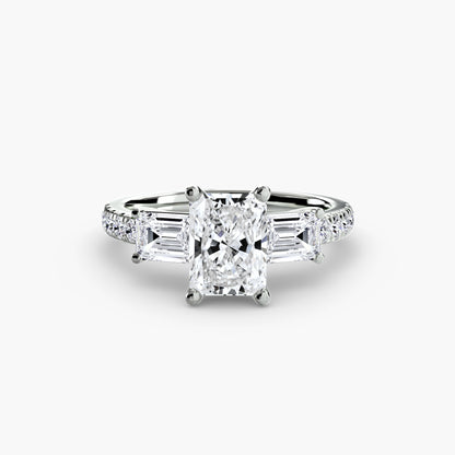 Three-Stone Ring with Pavé Band 4