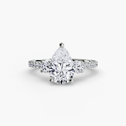 Three-Stone Ring with Pavé Band 5