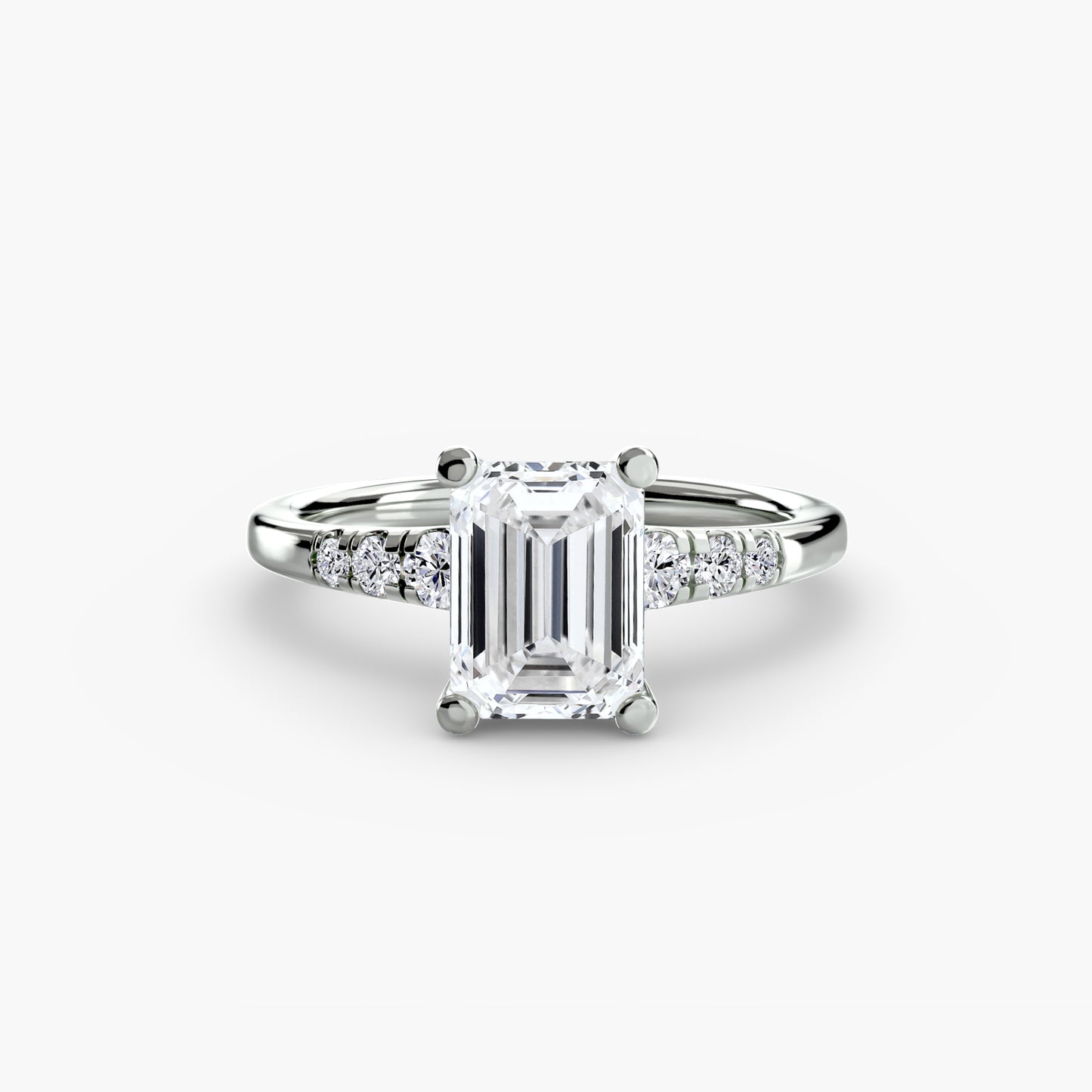 Solitaire with Shoulder Accents