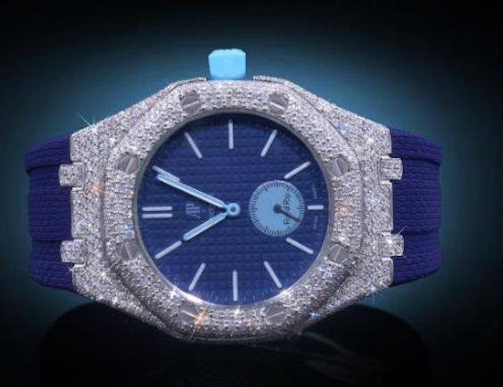 AP X SWATCH NAVY WITH DIAMOND BEZEL