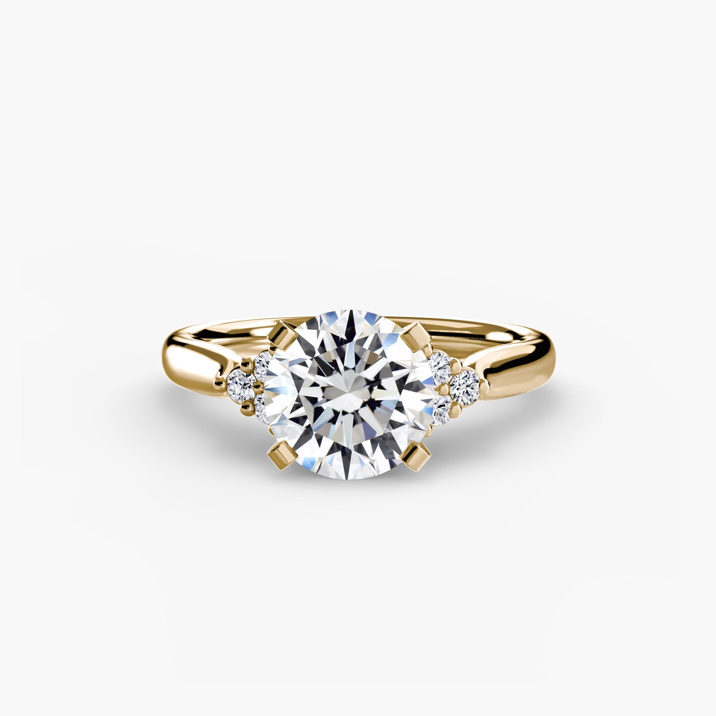 Solitaire with Cluster Shoulders 2